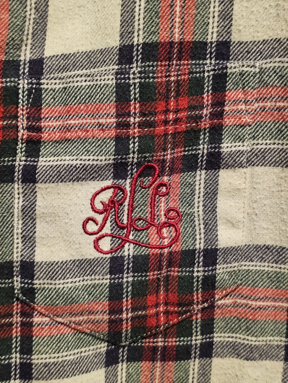 Lauren Ralph Lauren Plaid Pajamas Set Size Large Flannel Red White Black Tartan - Picture 5 of 12